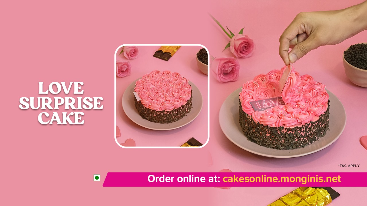 Say "I love you" with Monginis Valentine's cakes. Sweeten your romance this Valentine's Day.